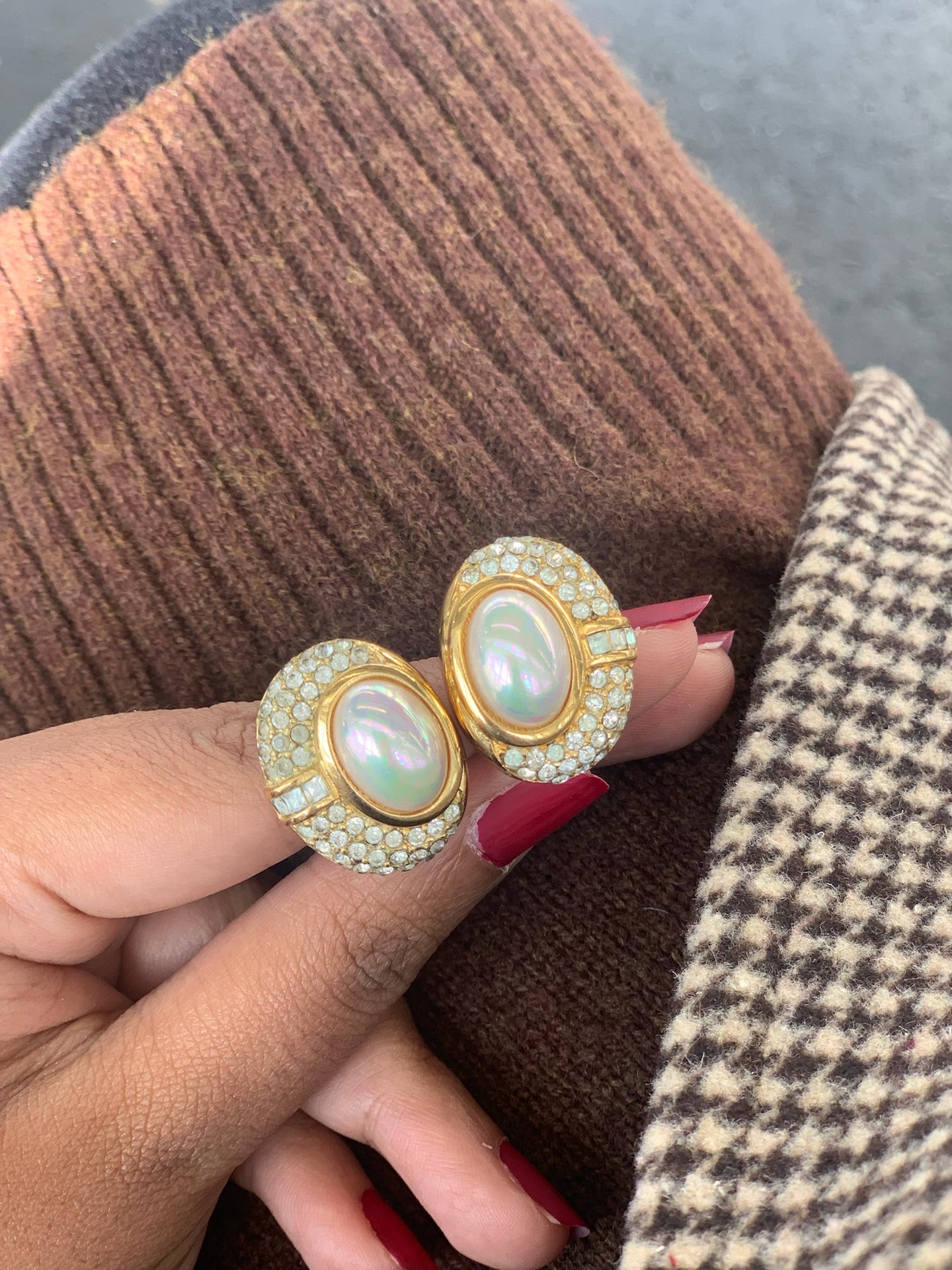 Vintage Christian Dior Diamond Earrings