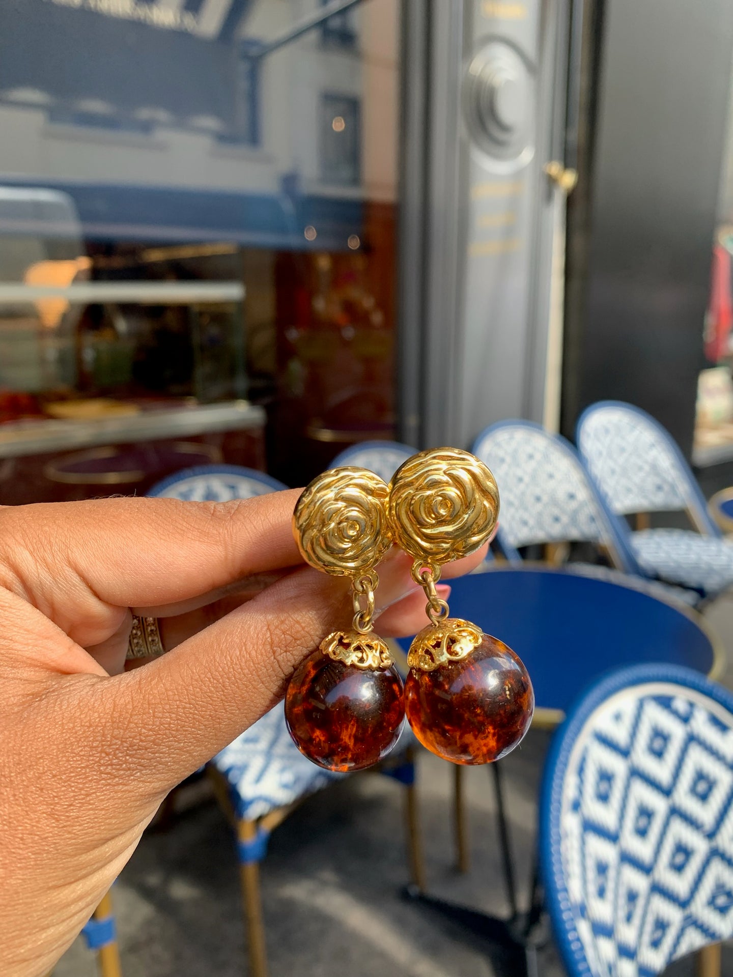 Vintage Murano Glass Flower Earrings