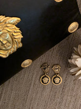 Load image into Gallery viewer, Vintage Versace Black &amp; White Medusa Earrings