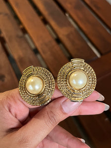 Vintage Chunky Antique Pearl Earrings