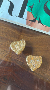 Vintage Yves Saint Laurent Heart Nugget Studs