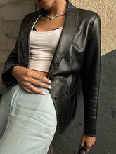 Load image into Gallery viewer, Vintage Balmain Charcoal Leather Jacket
