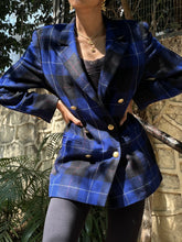 Load image into Gallery viewer, Vintage Escada Plaid Blue Jacket