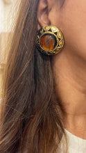 Load image into Gallery viewer, Vintage Reminiscence Paris Chunky Brown Stone Baroque Earrings